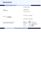 Herr Marc Greber, Elektrotechnikermeister